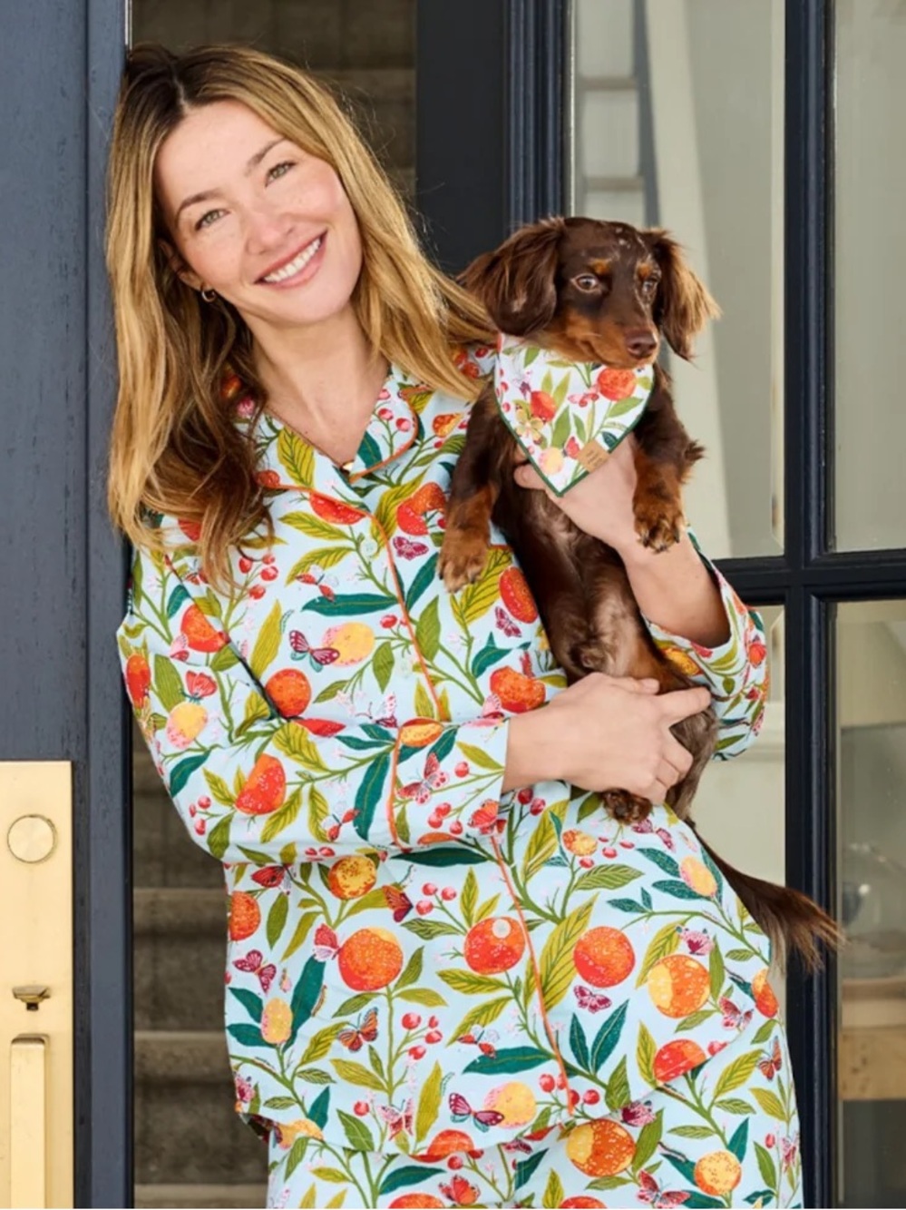 Printfresh Butterfly Grove Organic Cotton Pajama Top Citrus Butterflies M